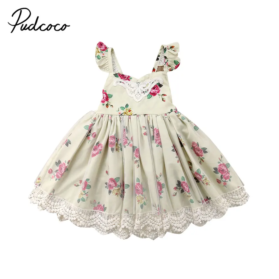 

Princess Costume Kid Baby Girls Floral Dresses Party Hoilday Wear Tulle Kids Children Prom Gown Vestido Formal Dress