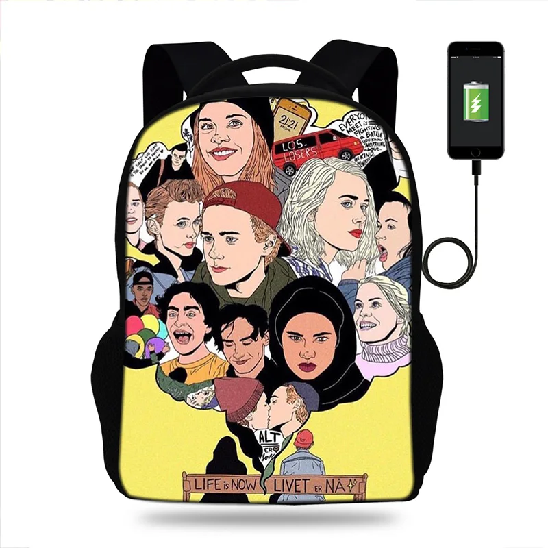 

Casual SKAM TV Series Women Backpacks Usb Charge Student Bookbag College High School Daily Backpack For Teenagers Boys/Girls