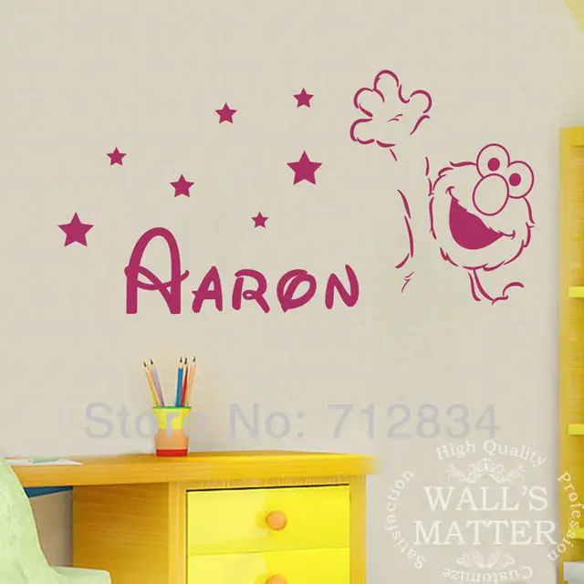 B Z D Free Shipping Diy Lovely Hello Elmo Personalized Name Art B Z D Free Shipping Diy Lovely Hello Elmo Personalized Name Art Decals Home Decor Vinyl