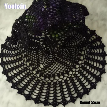 

HOT Round Handmade Lace cotton table place mat pot pad Cloth crochet wedding placemat cup mug tea coffee coaster doily kitchen