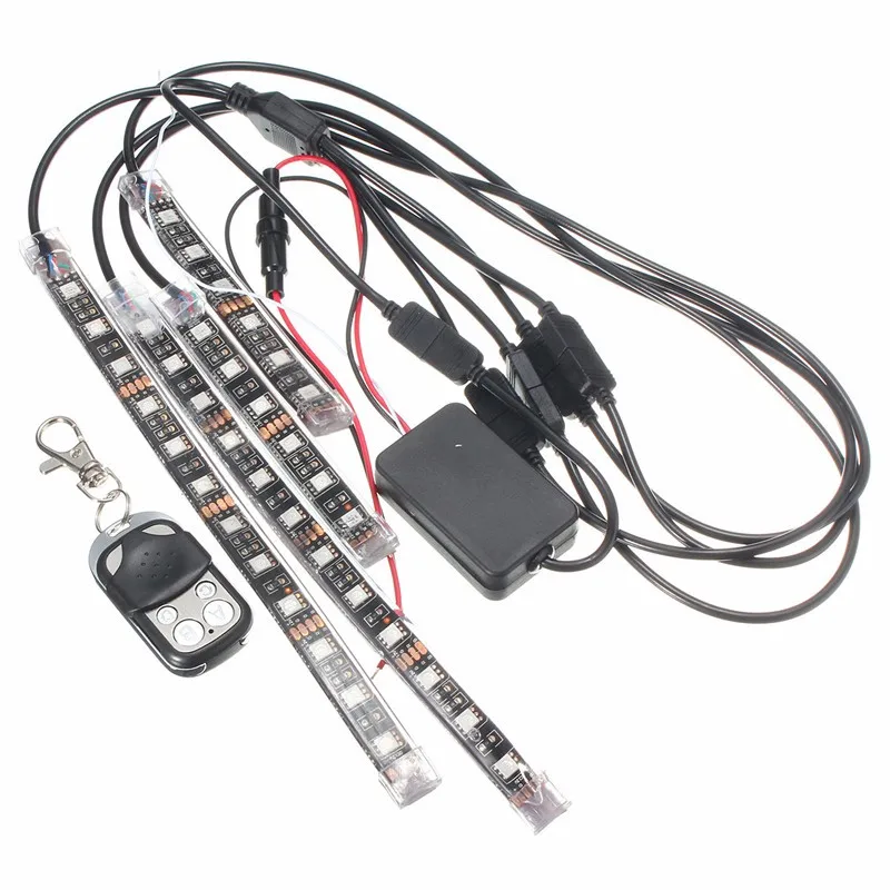 

RGB LED Car Motorcycle Frame Glow Lights Flexible Neon 5050 Strip Light DC12V 24V Wireless Remote Control
