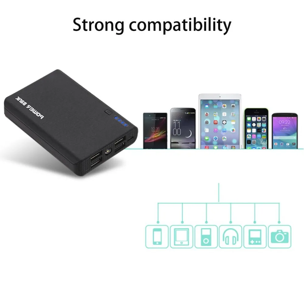Power Bank Shell 4 USB Ports Welding Charger Case PCBA Module DIY Kits Powered By 4pcs 18650 Batteries | Электроника