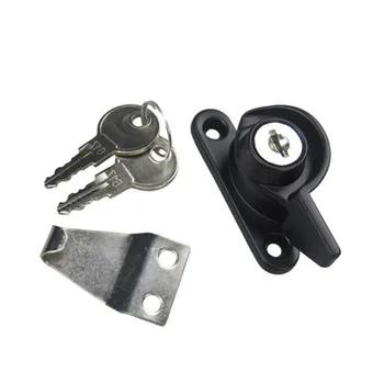 買取 右オープン白/黒亜鉛合金ロック窓ドアロックサッシジャマー Windows 掛け金セキュリティロックキー