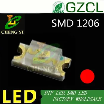 

Hot sale 1206 CHIP LED SMD LED DIODE Red 625-630nm 1.7-2.2V 3000PCS(CE&Rosh)