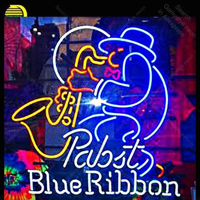 Pabst Blue Ribbon Beer Neon Signs Custom Light Sign Bar Pabst Blue Ribbon Beer Neon Signs Custom Light Sign Bar Club Real Gl Lamps Home Decor Handcraft