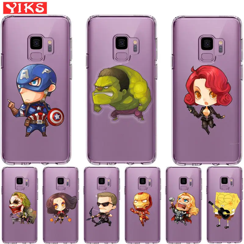 

Cute Batman Joker Case For Samsung Galaxy S6 S7 Edge S8 S9 Plus Note 8 Cover Case Silicone Soft TPU Iron Man Coque Capinha Etui