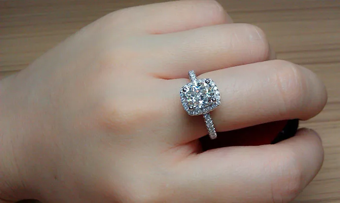 YINHED Принцесса Cut 3 карат SONA CZ обручальные кольца для женщин Твердые стерлингового серебра 925 кольцо кубический цирконий модные ювелирные изделия ZR295