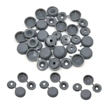 

Uxcell 20pcs Gray Hinged Plastic Clips Screw Fold Caps Cover 4mm for Auto Car Decor