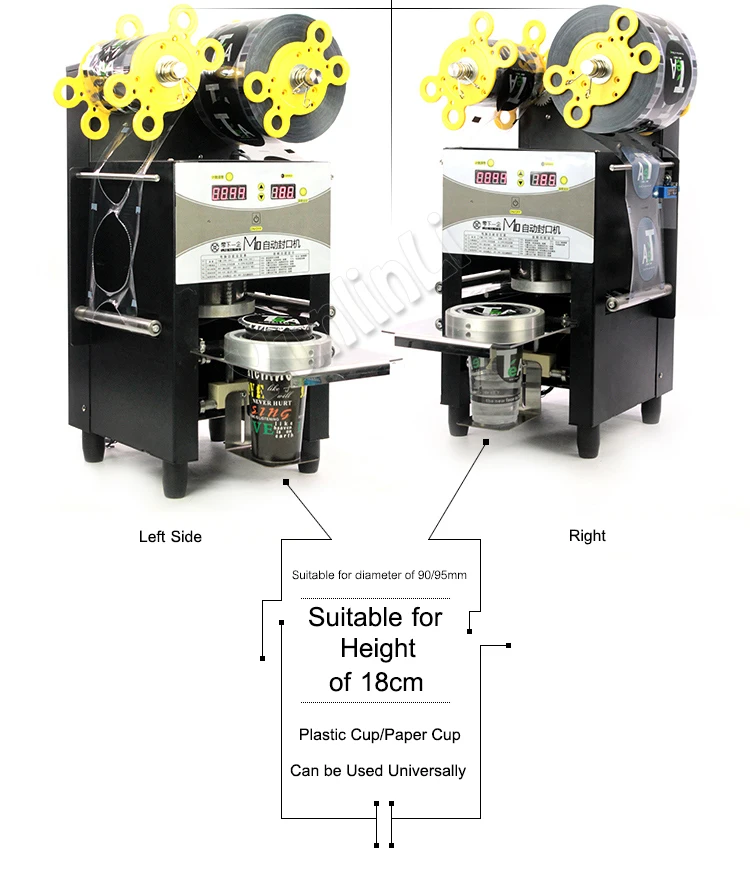 Автоматическая Пластик Кубок запайки 95 мм/90 мм электрический молоко/Кофе уплотнитель чашки Бумага/Пластик Кубок запайки M10