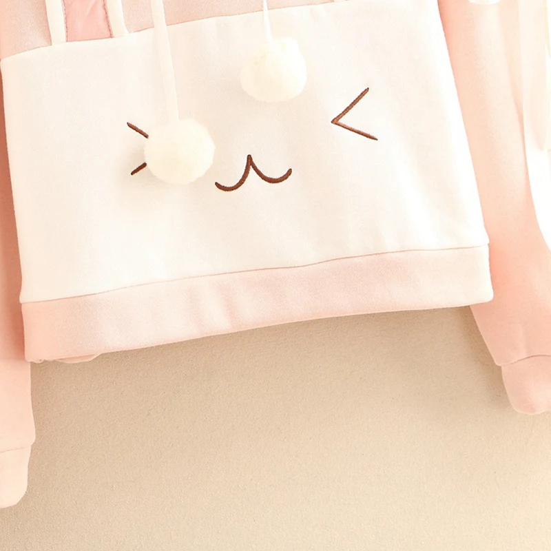 Harajuku Повседневное Для женщин Толстовки толстовки с рисунком кролика длинными