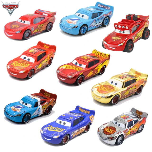 Disney Pixar Cars - 3 Lightning, Mcqueen, Storm, jouet en alliage  métallique