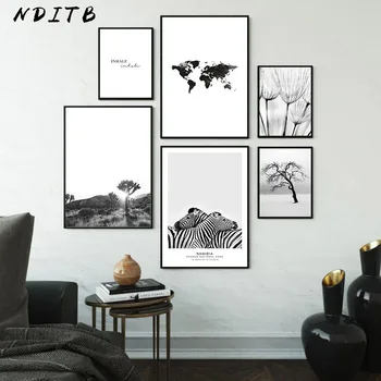 

Nordic Decoration Picture Scandinavian Poster Black Tree Landscape White Wall Art Canvas Print Painting Modern Home Decoration