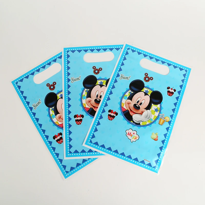 

Mickey Printing Plastic Hand Length Handle Bag Loot/ lolly Bags Shopping Gift Bag Kids Birthday Party Decoration Supplies Favors