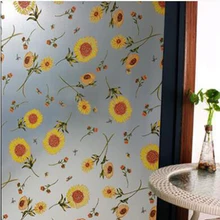 2D Подсолнечник ПВХ окно конфиденциальности Декоративные Пленки Декоративная Тонировка окон стеклянные наклейки для дома конфиденциальности DIY украшения