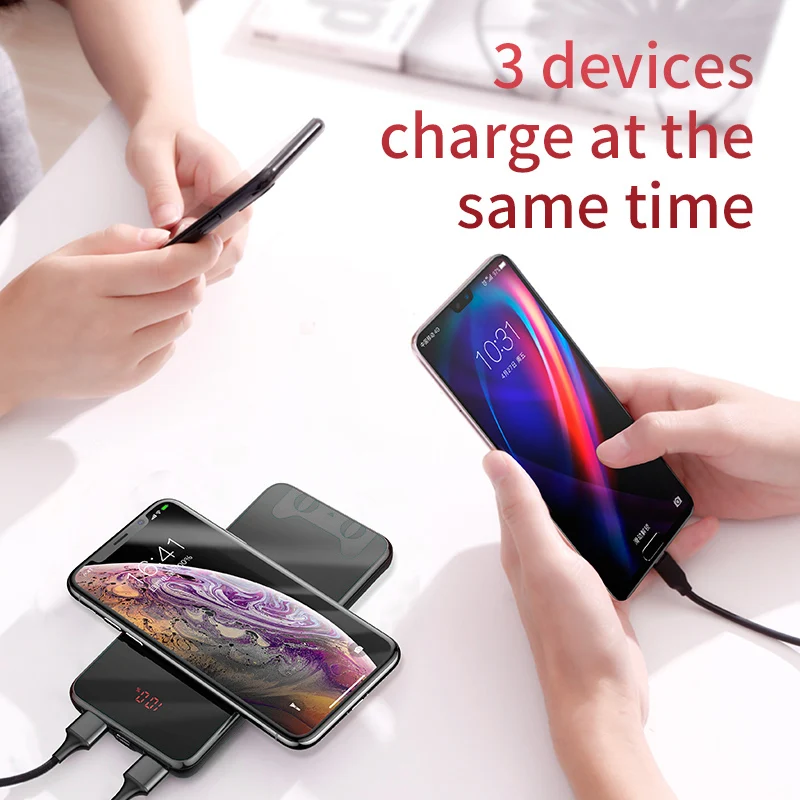 Baseus Tmall Cat Logo 10000mah Qi Wireless Charger Power Bank For iPhone Xiaomi mi Poverbank External Battery Wireless Powerbank
