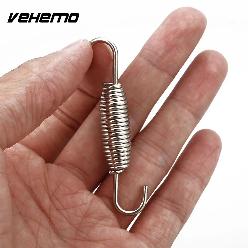 2Pcs Motorcycle Motor Exhaust Mounting Springs Clip Kit Stainless Steel