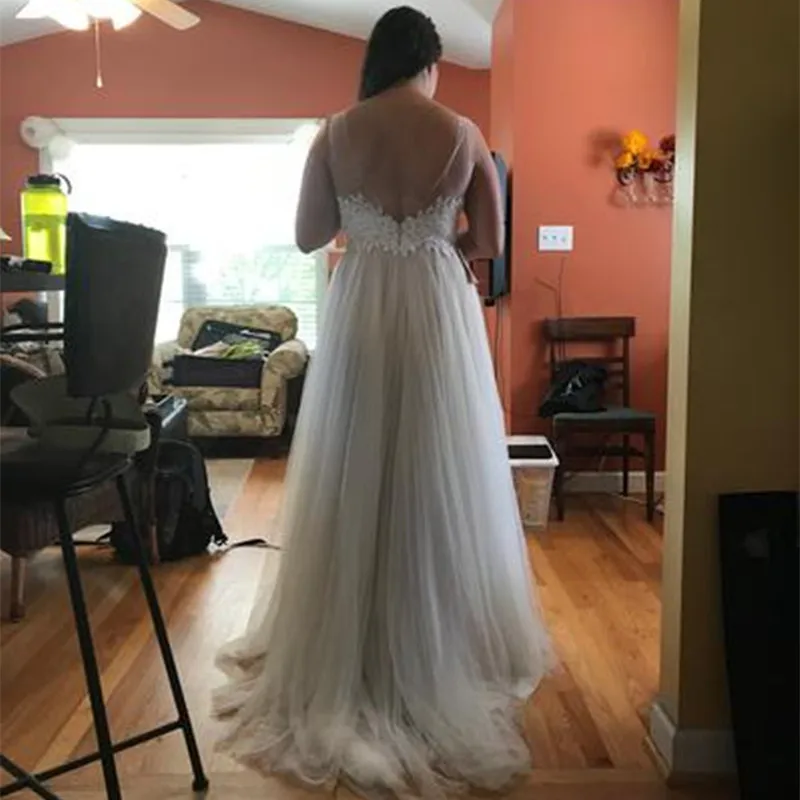 LORIE-2019-Beach-Wedding-Dress-A-Line-Lace-Appliqued-Bridal-Gowns-Illusion-Sleeveless-Wedding-Dress-Custom (4)
