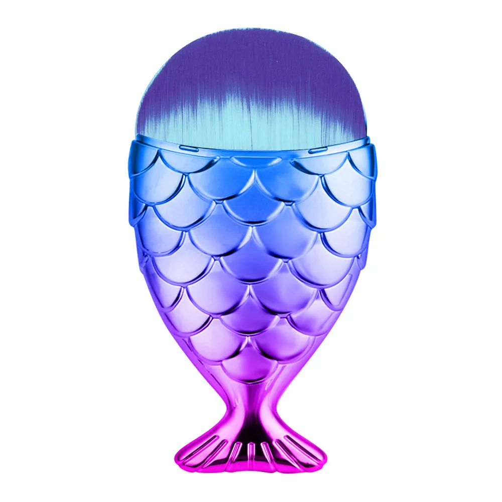 

1pc Foundation brush Fish Scale Makeu ishtail Bottom 6X1.5X11cm fashion Soft no faded durable Powder Blush Makeup Cosmetic Tool