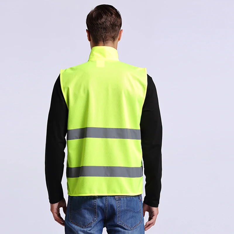 4-pockets reflective safety vest high visibility motorcycle warning safety vest running cycling waistcoat D9921