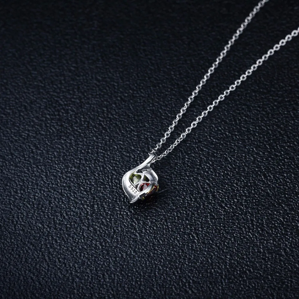 Персонализированные подвески ожерелья diy c камень, соответствующий месяцу своего рождения на форме сердце стерлингового Серебра 925 Ожерелья Любовники, Подарок день Рождения Годовщина, рождество(jewelora ne101328
