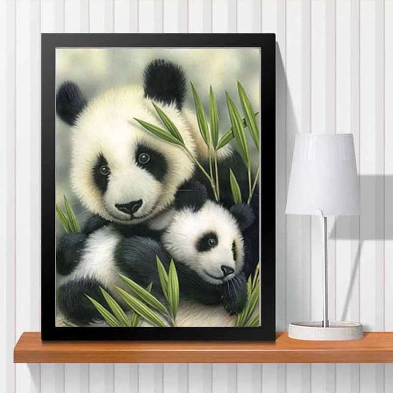 

New panda love needlework Diy diamond painting kit 3D hand make decorative painting cross stitch plants embroidery beadwork LX