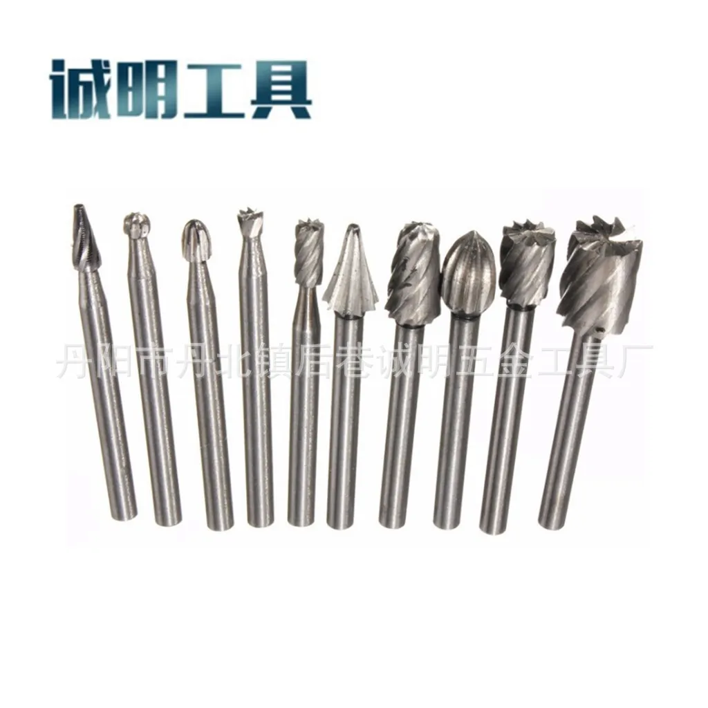 

10pcs twin-cut tungsten carbide rotary burr bush is used for cutting tool of rotary file woodcarving with residuum accessories