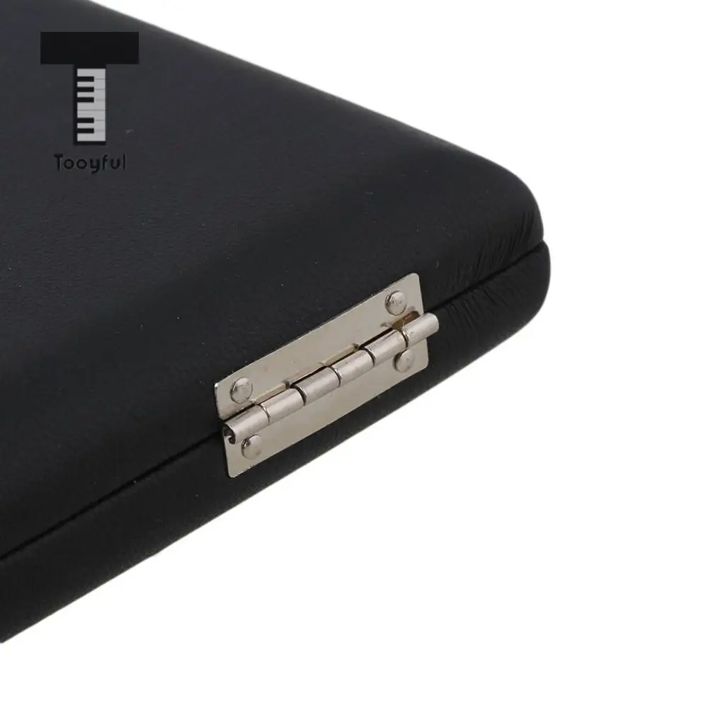 Tooyful Durable Wooden Clarinet Saxophone Reed Storage Case Box Container with Glass Panel Hold 6 Reeds Woodwind Accessory