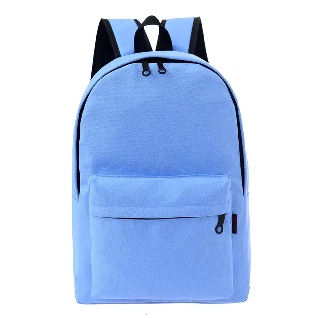 2018 Solid Color Blue Black Canvas Backpack Women Fashion School