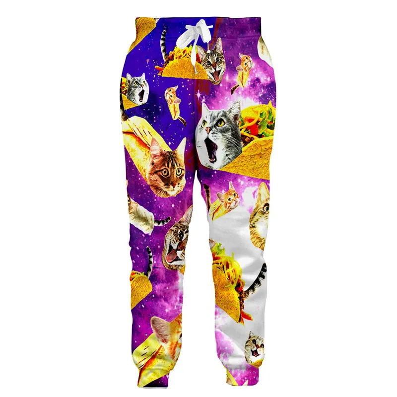 3D штаны для бега с лягушкой, мужские/женские спортивные штаны с забавными рисунками, новинка, штаны для бега, штаны с эластичной резинкой на талии, прямые поставки - Цвет: cat