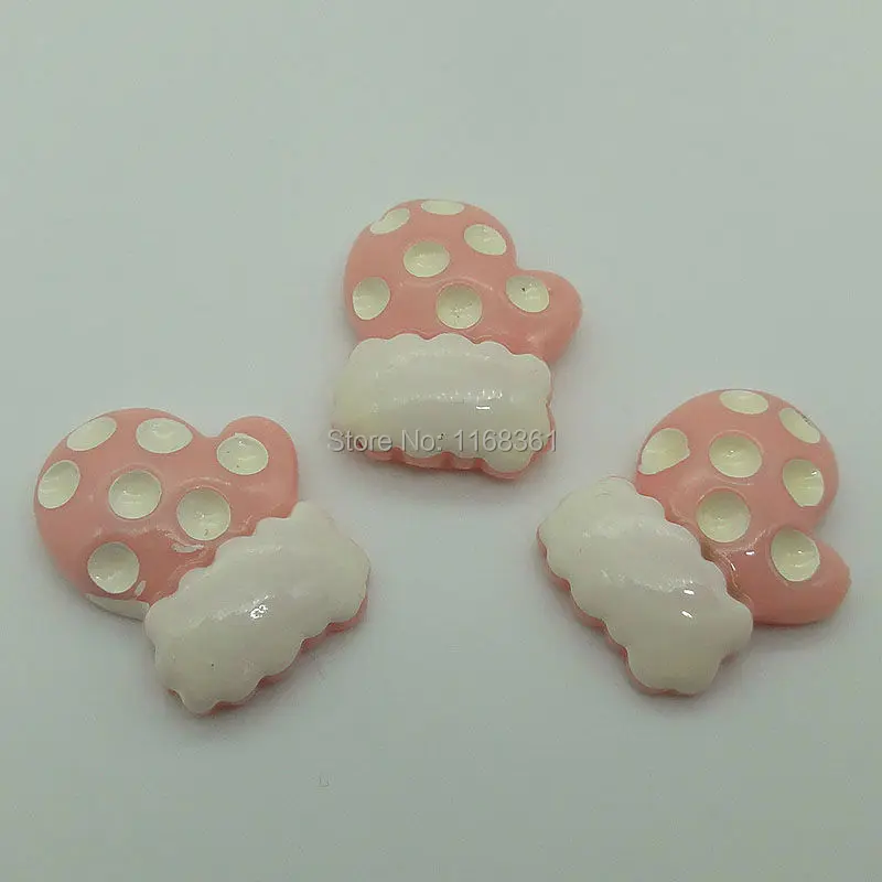 pcs/lot resin flatback light pink glove 22mm Cabochons Scrapbooking Hair Bow Center DIY Christmas decration C106-7