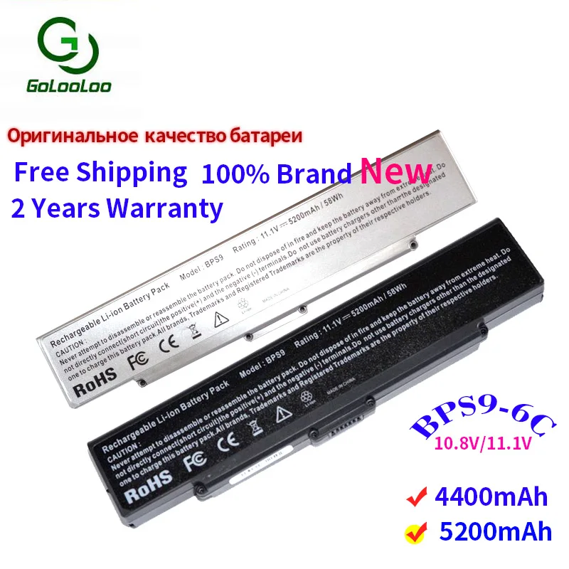 

Golooloo 6 cells New laptop battery VGP-BPS9/B VGP-BPS9A for Sony VAIO VGN-CR CR21/B CR23/B CR23/L CR23/N CR23/P CR23/R-CR23/W