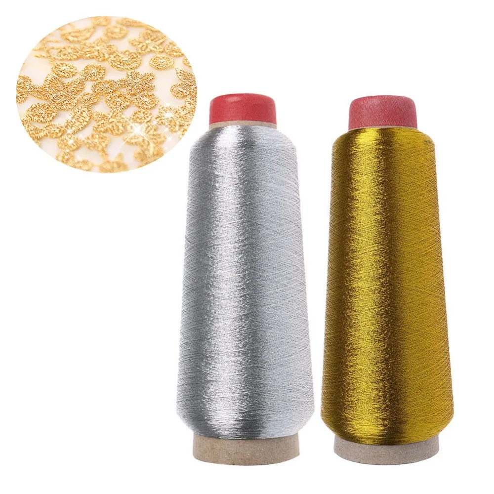 

3000M Metallic Thread Embroidery Gold Silver Machine Embroidery Threads Polyester Sewing Thread Spools for Embroidery