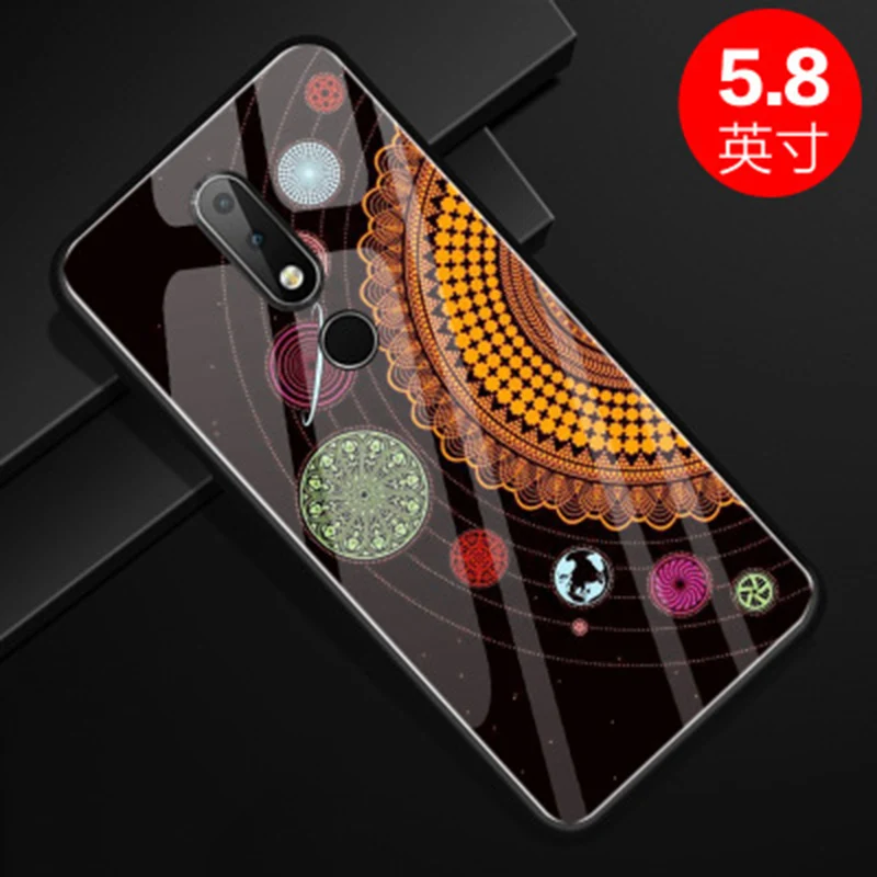 Чехол для Nokia X6 2018 Модный чехол из закаленного стекла телефона NokiaX6 X 6 TA 1099