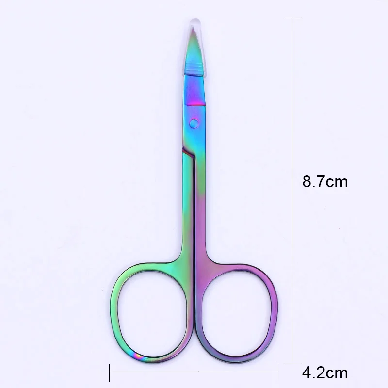 1 шт. Хамелеон из нержавеющей стали c радужным ножницами для бровей остроконечные наклейки для ногтей средство для удаления волос аксессуар для макияжа