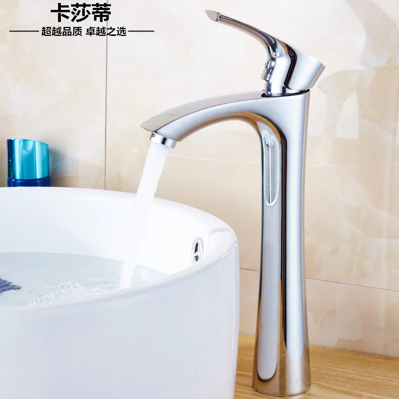 

All copper single hole faucet, hot and cold washbasin, hand wash, table basin, heightening faucet