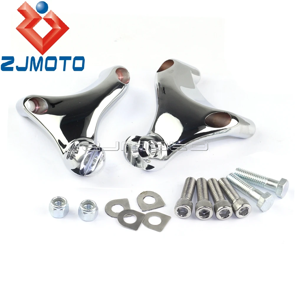 Motorcycle Passenger Footpeg Mount Clamps Chrome Footrest Mount Bracket