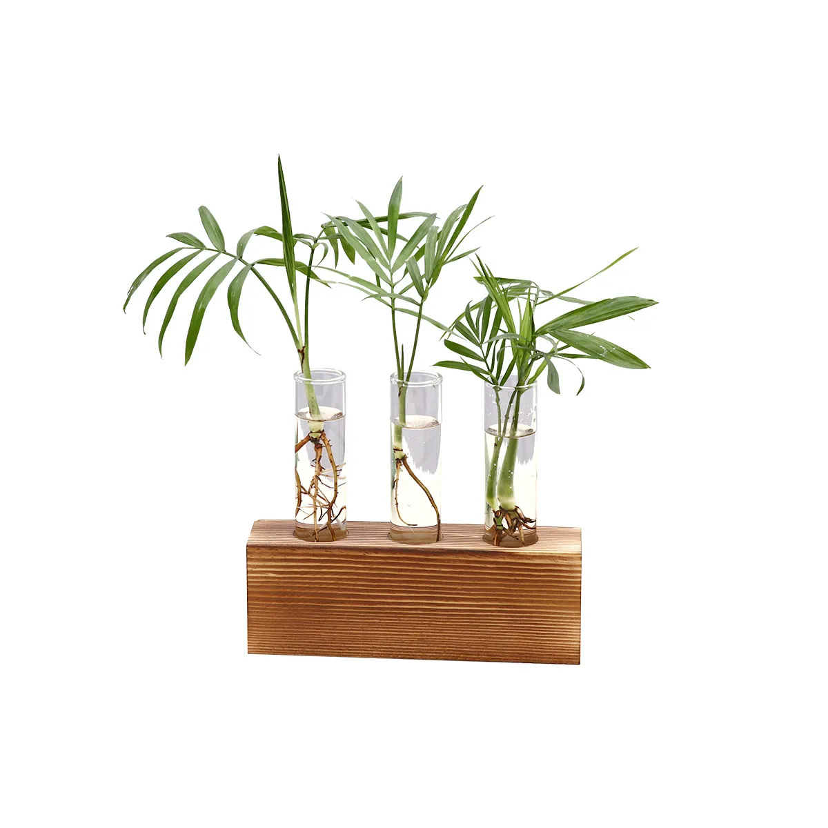 Гидропонная ваза растительная стеклянная трубка креативная гидропонная растительная прозрачная ваза деревянная рамка декор для кофейни украшение стола