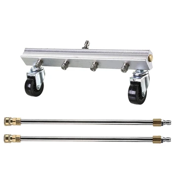 

Pressure Washer Water Broom, 13 Inch Power Washer Cleaner With 2 Pieces 15 Inch Extension Wand Sweep Driveway, Sidewalk, Deck,