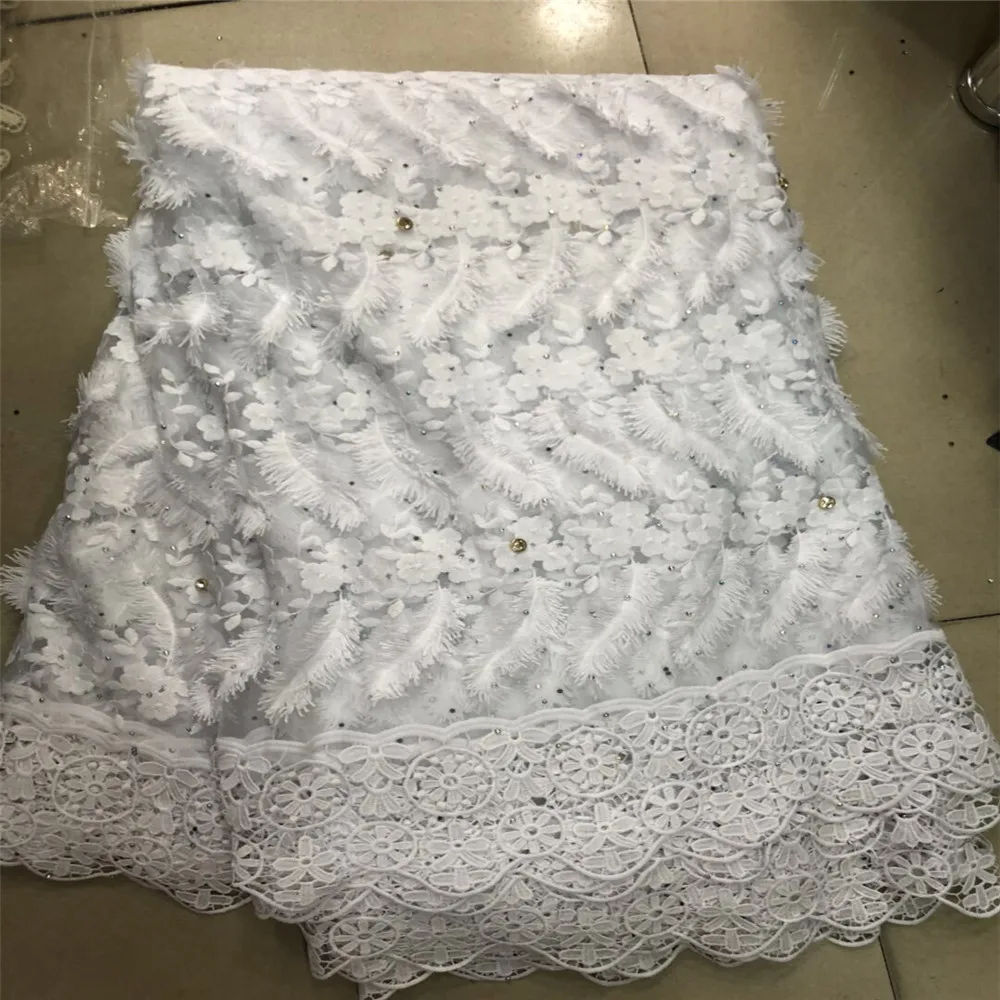 

luxury Bridal Lace 2018 African Lace Fabric High Quality 3D Flower Embroidery Nigerian Lace Fabrics For Wedding Dress HJ274-1