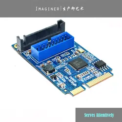 Мини PCI Express к двойному USB 3,0 20pin адаптер карты расширения, мини PCIe PCI-e к 2 портам USB 3,0