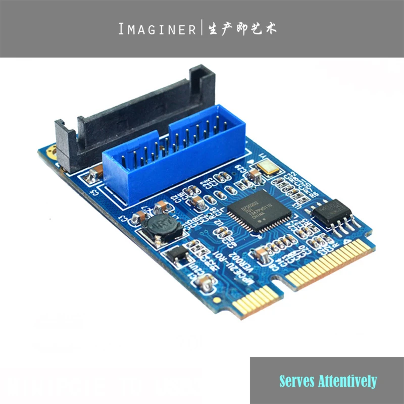 Мини PCI Express на двойной USB 3 0 20-контактный адаптер расширения карты Mini PCIe PCI-e 2 порта