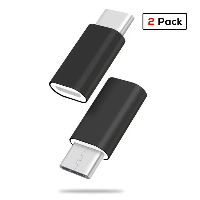 SUPTEC 10 шт USB адаптер usb type C к Micro USB OTG кабель type-C Конвертер Разъем для Macbook Samsung S8 S9 huawei Oneplus - Цвет: 2 Pack Black