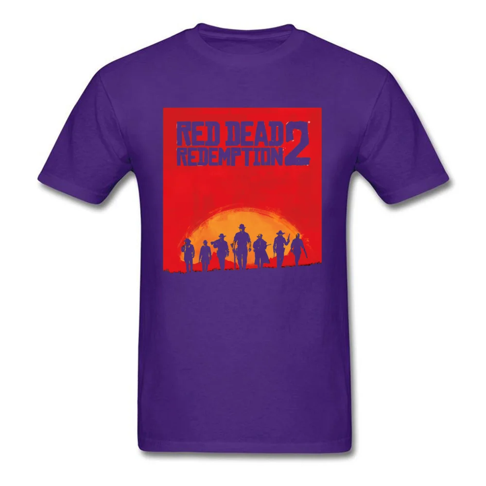 O-Neck red dead redemption 2 3062 100% Cotton Men Top T-shirts Custom Short Sleeve Tops Shirt 2018 Discount Casual Tee Shirt red dead redemption 2 3062 purple