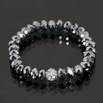 Браслет со стразами сплава горный хрусталь шар стрейч браслет|bracelet leg|bracelet rosebeaded