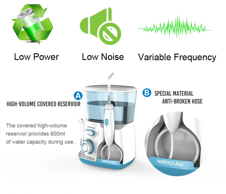 3 цвета, зубная вода, зубная нить, ирригатор, водный Пульс V300, 800 мл, гигиена полости рта, инструменты для ухода за зубами
