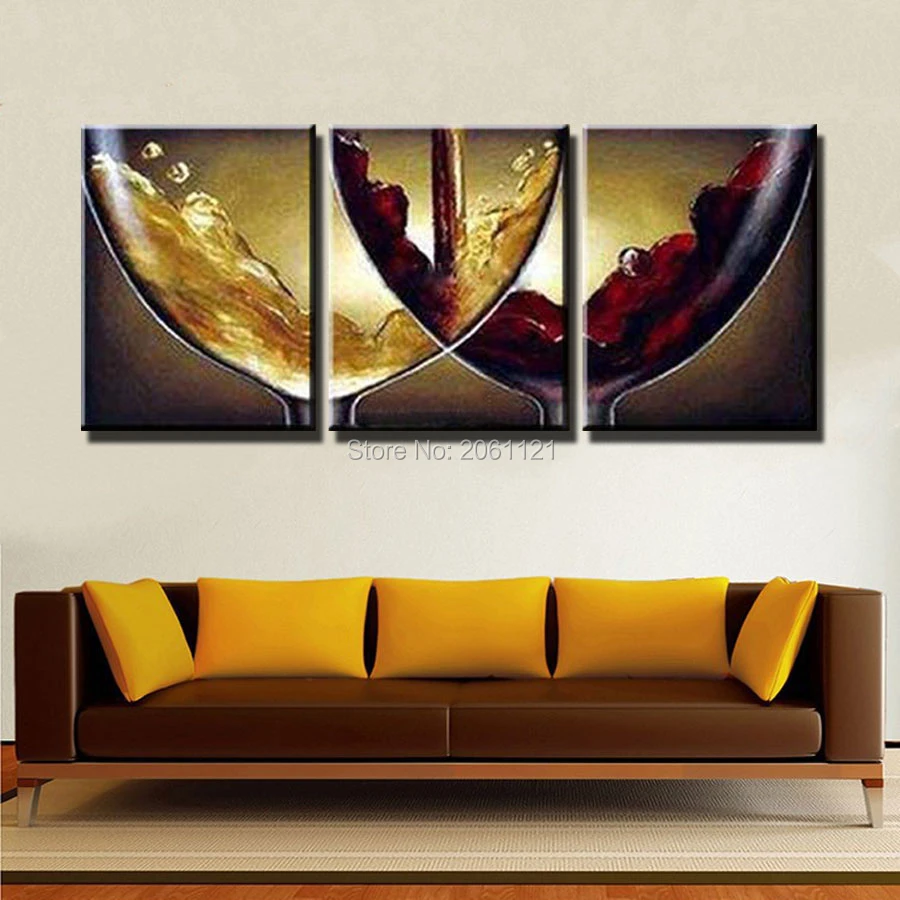 Trendy canvas painting ideas for kitchens Hand Paint Ideas Kitchen Decorative Oil Paintings On Canvas Wine And Champagne Wineglass Picture Wall Decoration Art Flowers Famous Artists Decor Paintingdecorative Painting Walls Aliexpress