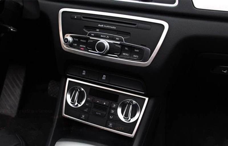 2 шт. для Audi Q3 2013- нержавеющая сталь центральная консоль для салона панель Крышка отделка стайлинга автомобилей