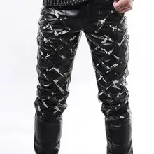 27-42 новая мужская одежда певица Мода DJ bigbang Ds Панк камуфляж заклепки кожаные штаны размер плюс мужской костюм