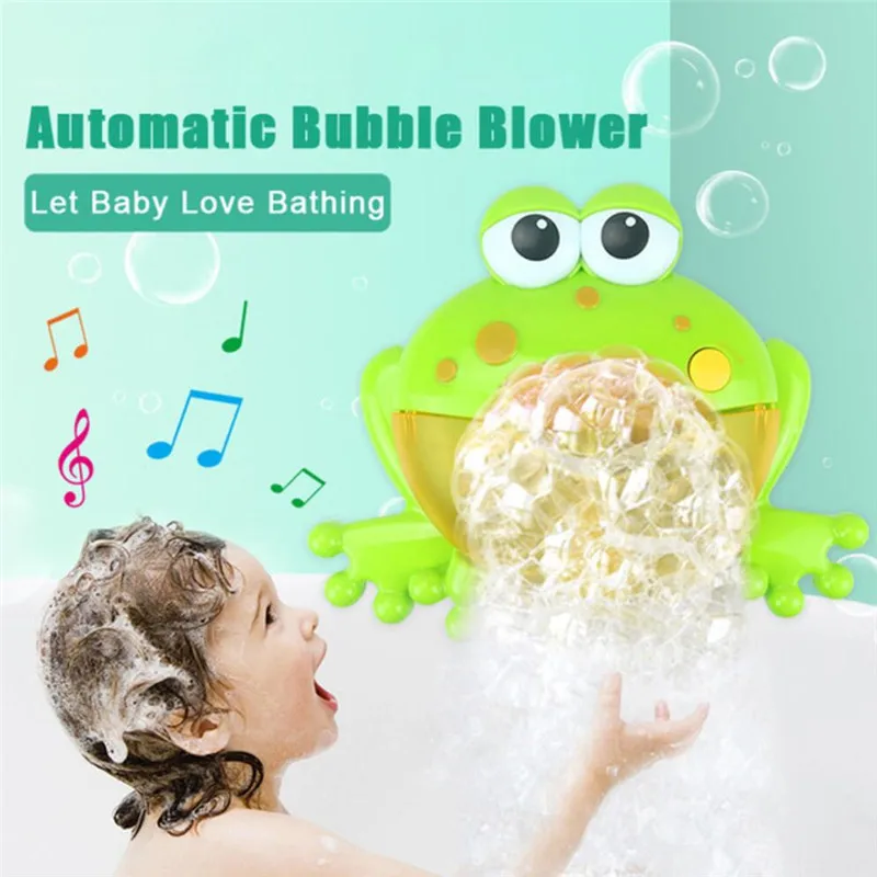 

Free Card ! Baby Bubble Machine Bubble Machine Big Frogs Automatic Bubble Maker Blower Music Bath Toy for Baby