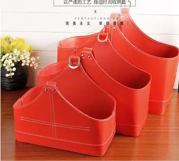 

with lifthandle for newspaper magazine sundries gift croco red 2014 new 3PCS/set home organization storage basket gift box 279C